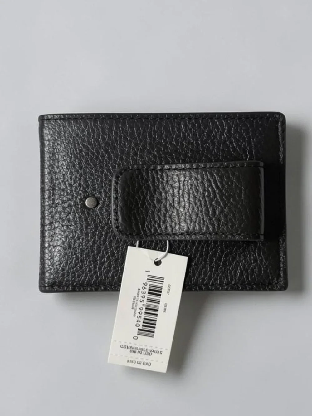 Coach Men's Card Case w/ Money Clip - Black Leather - NWT